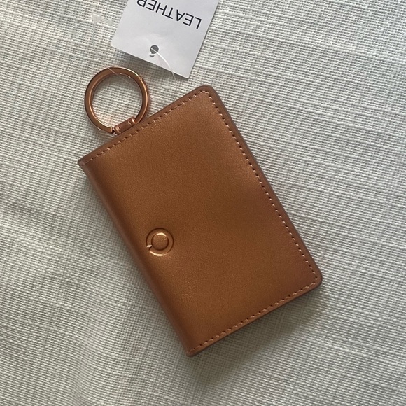 NWT Set Rose Gold Leather Oventure Big O® Key Ring & Keychain Wallet/ID Holder - Picture 5 of 8